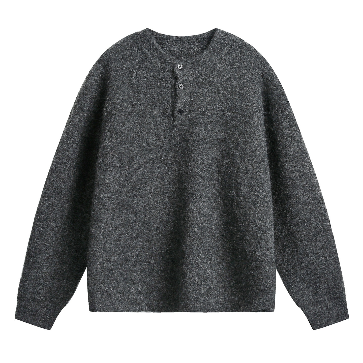Pull polo en maille pour homme, style décontracté, coupe ample et chaude, idéal pour l'automne et l'hiver._voghion.com