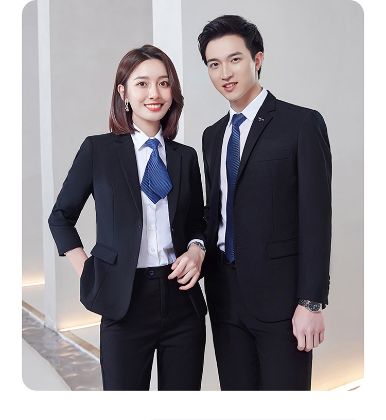 boy Men's Black Jacket Slim Fit Office Professional Suit Set For Men Government Enterprise Workwear Manufacturer_voghion.com