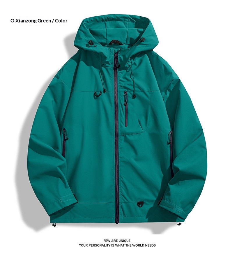 Outdoor-Wanderjacke für Jungen im Bergstil, Frühlingsjacke mit Kapuze für Herren_voghion.com