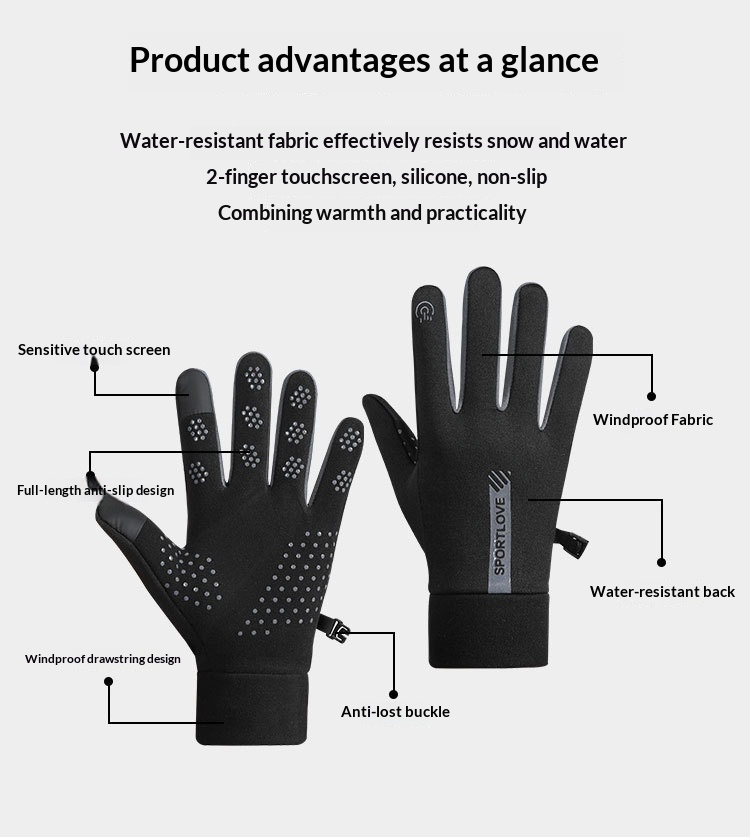 boy Boy Boy Winter Gloves For Women, Warm, Touchscreen Compatible, Electric Bike Riding, Windproof, Waterproof, Unisex,_voghion.com