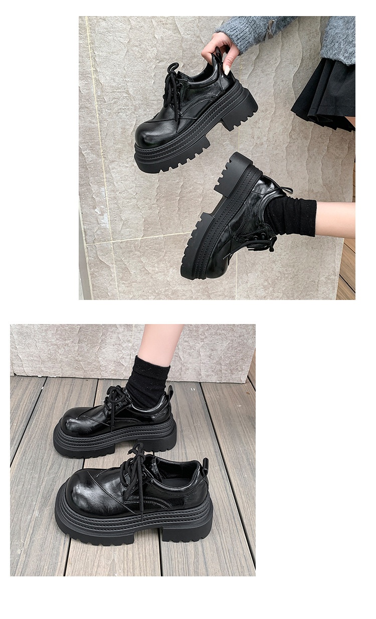 Voyage Damen-Lederschuhe mit dicker Sohle, britische Derby-Schnürschuhe mit großer Zehenpartie, neues Modell Frühjahr 2025, Slipper mit Absatz._voghion.com