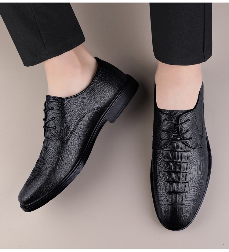 Scarpe Derby da uomo in pelle con motivo coccodrillo, stile casual, versatili, estive, Voyage 2024_voghion.com