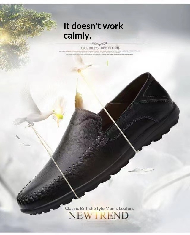 Voyage Voyage Summer Business Casual British Style Loafers Slip-On Lazy Soft Sole Versatile Breathable Men's Leather Shoes_voghion.com