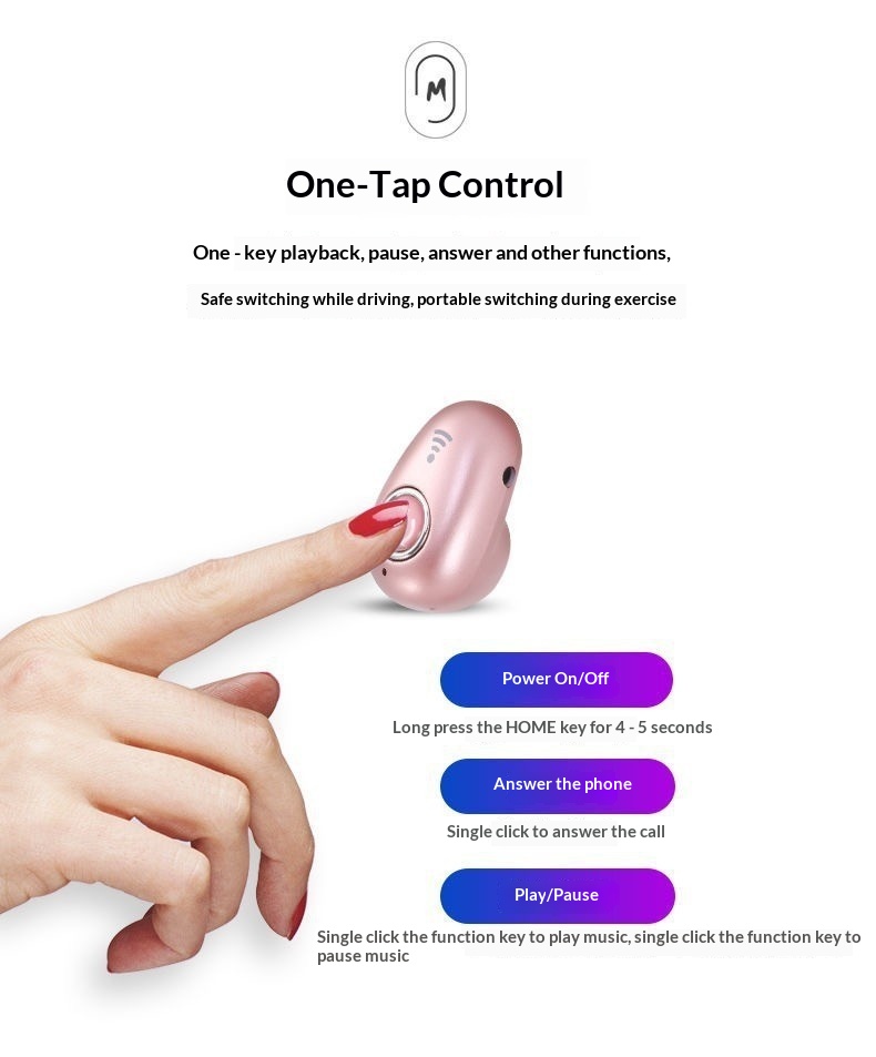 Écouteur Bluetooth ultra-compact et invisible NeoGear Cross-Border Mini S650 sans fil, mono-auriculaire, pour le sport, intelligent et universel_voghion.com