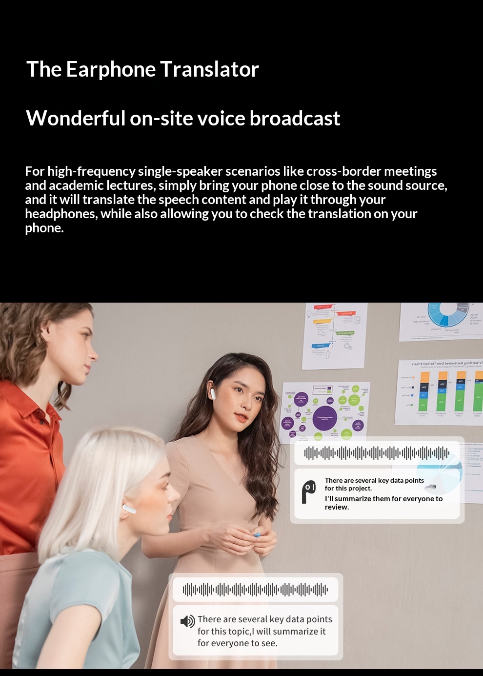 Auriculares de traducción NeoGear para conferencias, inalámbricos, Bluetooth, grabación intraaural, cancelación de ruido, interpretación simultánea, inteligencia artificial._voghion.com