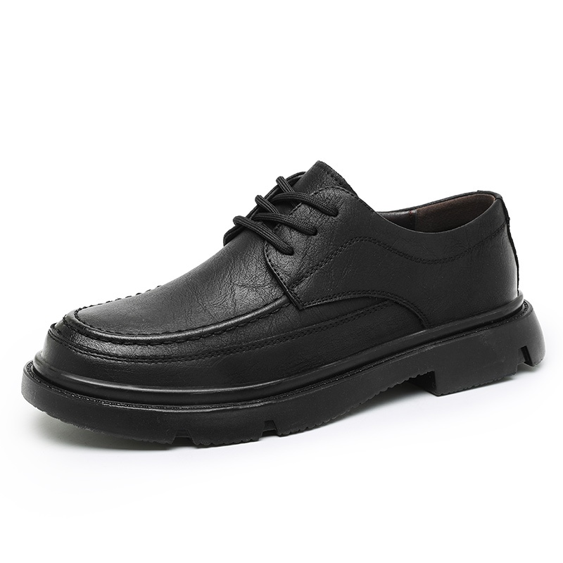Voyage Soft Sole Leather Shoes For Men, Business Casual Formal Wedding Groom Wide Toe Derby Shoes, Large Sizes 46 47 48, Black_voghion.com