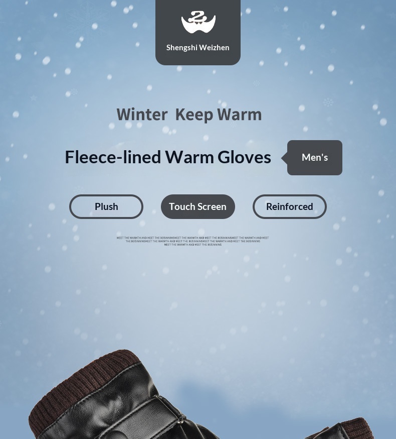 Guanti in pelle Boy Boy A102 per uomo, autunno e inverno, foderati in pile, spessi, touchscreen, caldi, per motociclisti all'aperto,_voghion.com