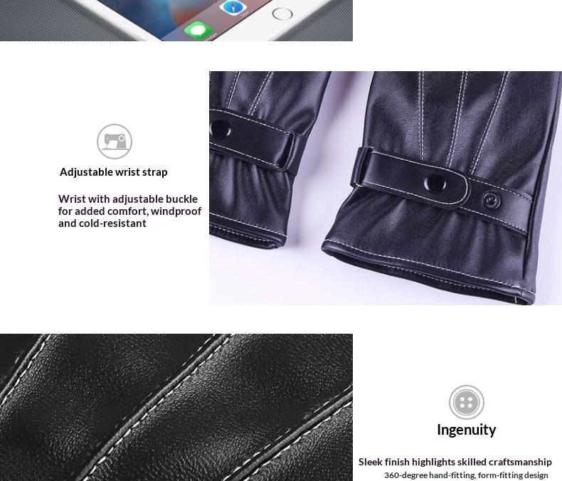 boy Boy Boy Autumn And Winter Men's Warm Windproof Cold-Resistant Fingerless Touchscreen Cycling Driving Outdoor Gloves_voghion.com