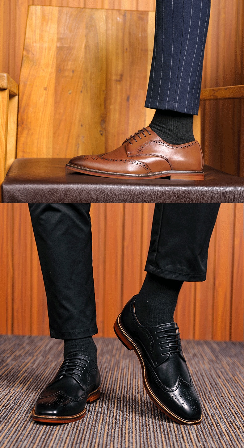 Scarpe da sposa da uomo Voyage Brogue intagliate, formali, in vera pelle, fatte a mano, con strato superiore in pelle di vacchetta, extra large_voghion.com