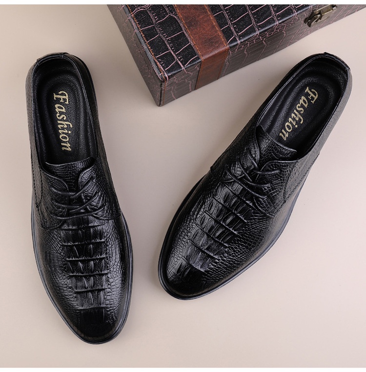 Scarpe Derby da uomo in pelle con motivo coccodrillo, stile casual, versatili, estive, Voyage 2024_voghion.com