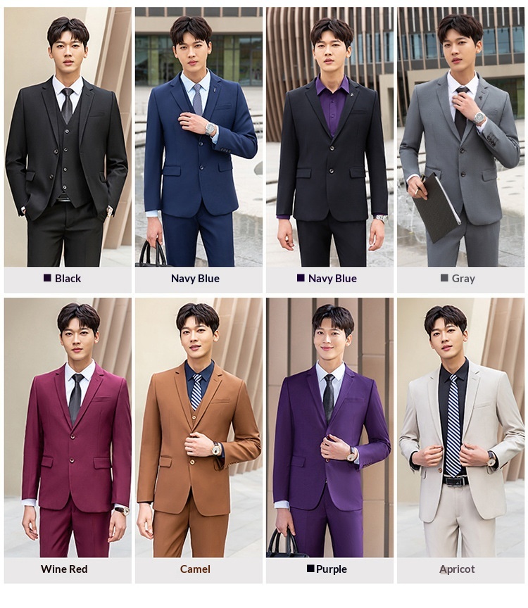 ragazzo Unisex Set Business Abbigliamento Formale Professionale Uomo Groomsman Suit Blu Reale Abbigliamento da Lavoro Slim Fit_voghion.com