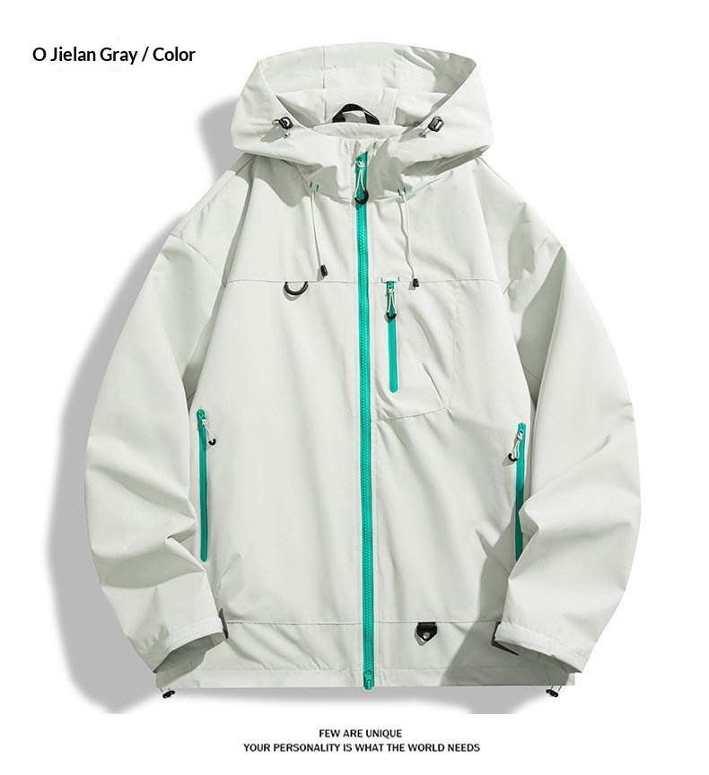 Outdoor-Wanderjacke für Jungen im Bergstil, Frühlingsjacke mit Kapuze für Herren_voghion.com