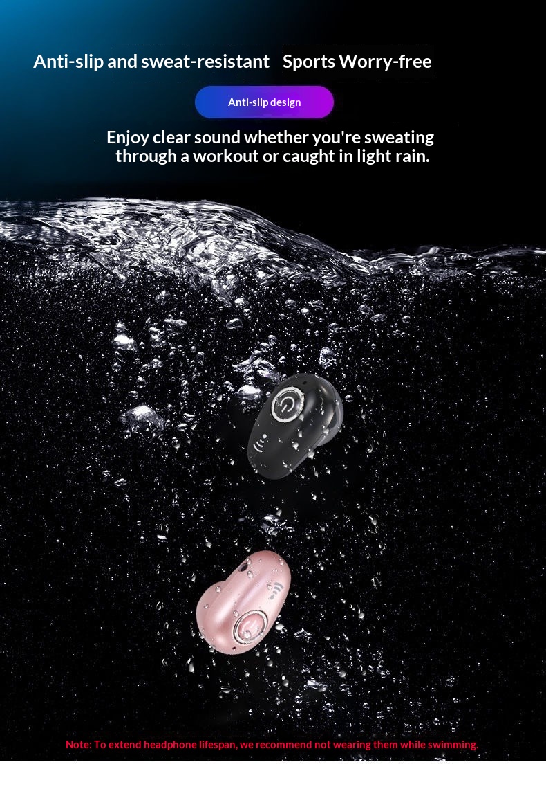 Écouteur Bluetooth ultra-compact et invisible NeoGear Cross-Border Mini S650 sans fil, mono-auriculaire, pour le sport, intelligent et universel_voghion.com