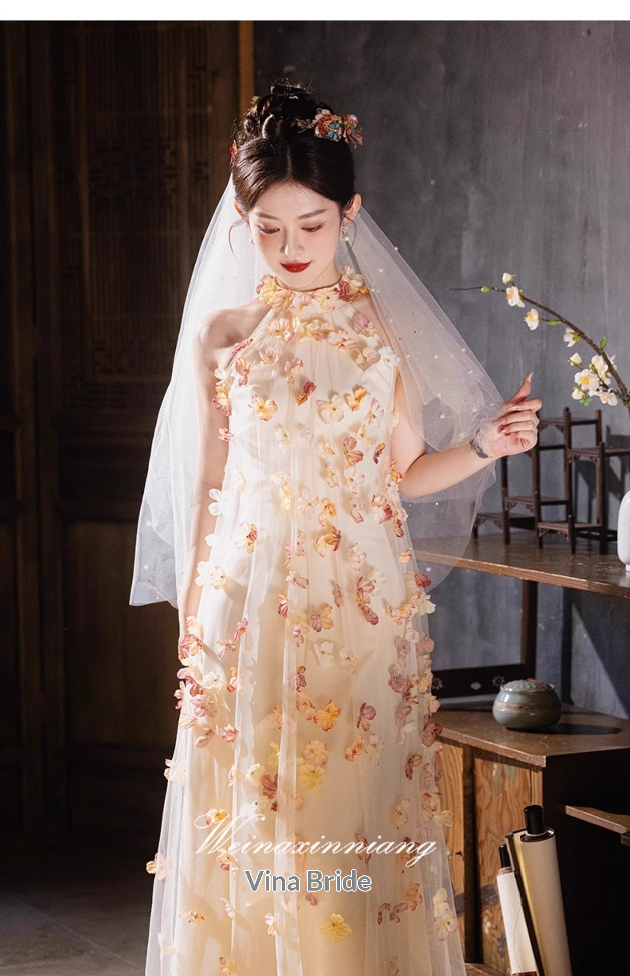 ChicShe ChicShe French Style Evening For Women 2025 New Light Niche High-end Engagement Sheer Toast Dress Bride Morning Robe_voghion.com