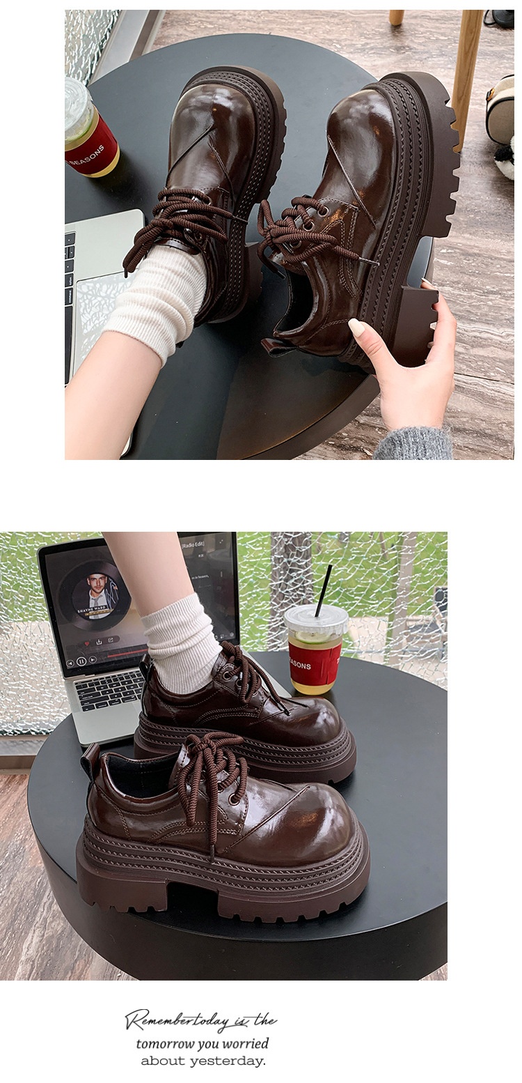 Voyage Damen-Lederschuhe mit dicker Sohle, britische Derby-Schnürschuhe mit großer Zehenpartie, neues Modell Frühjahr 2025, Slipper mit Absatz._voghion.com