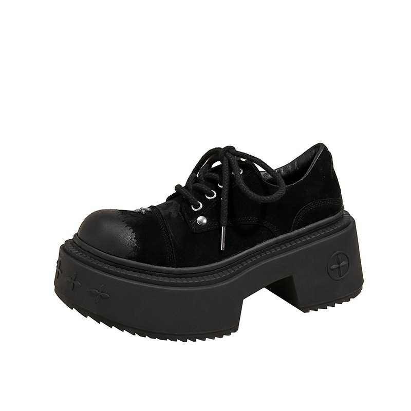 Voyage Voyage En stock Cross Flower Wilderness Derby pour femmes Mocassins à plateforme à semelle épaisse Nouvelles chaussures à lacets à bout unique_voghion.com