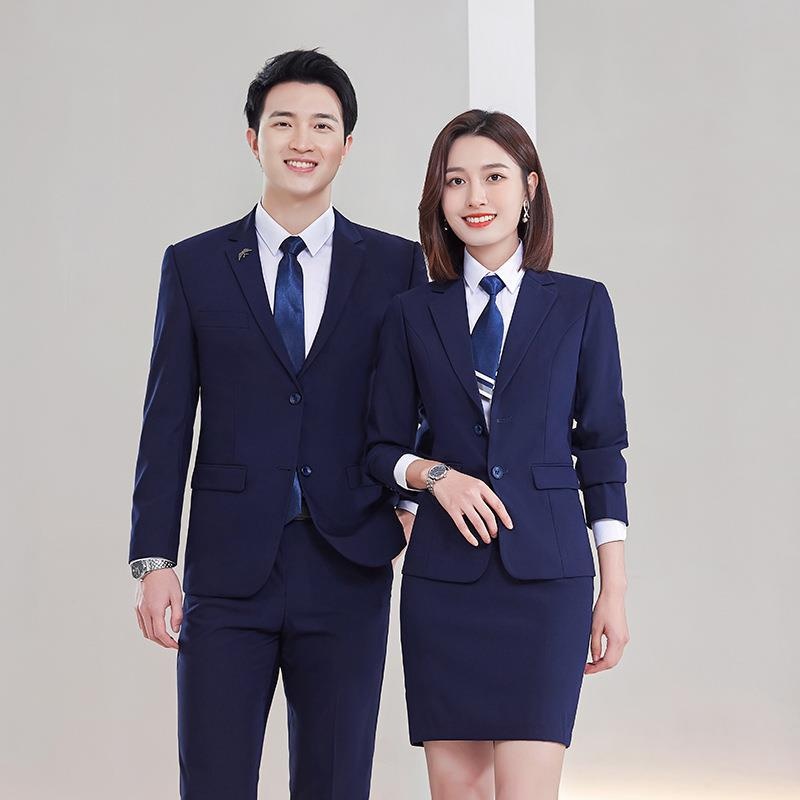 boy Men's Black Jacket Slim Fit Office Professional Suit Set For Men Government Enterprise Workwear Manufacturer_voghion.com