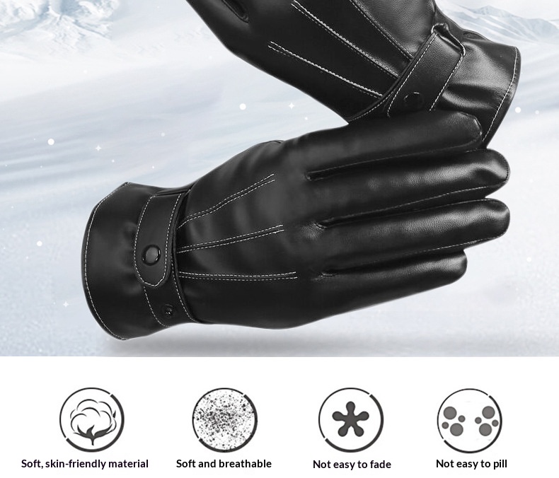 boy Boy Boy Autumn And Winter Men's Warm Windproof Cold-Resistant Fingerless Touchscreen Cycling Driving Outdoor Gloves_voghion.com