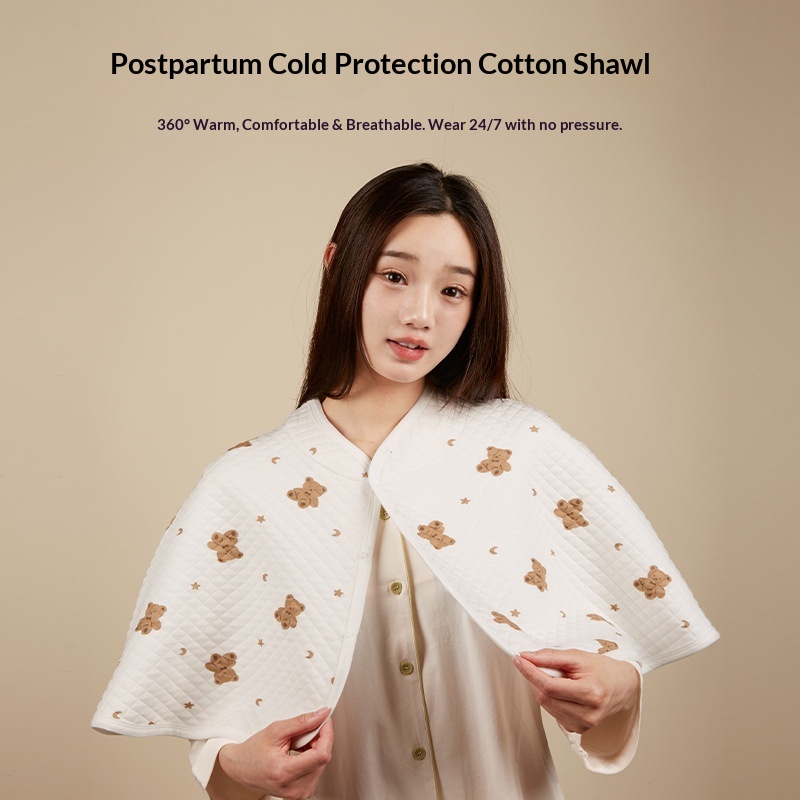 Meisjessjaal, herfst/winter, warme korte cape/vest van puur katoen, postpartum, schouderbescherming tegen kou, zoogkompres_voghion.com