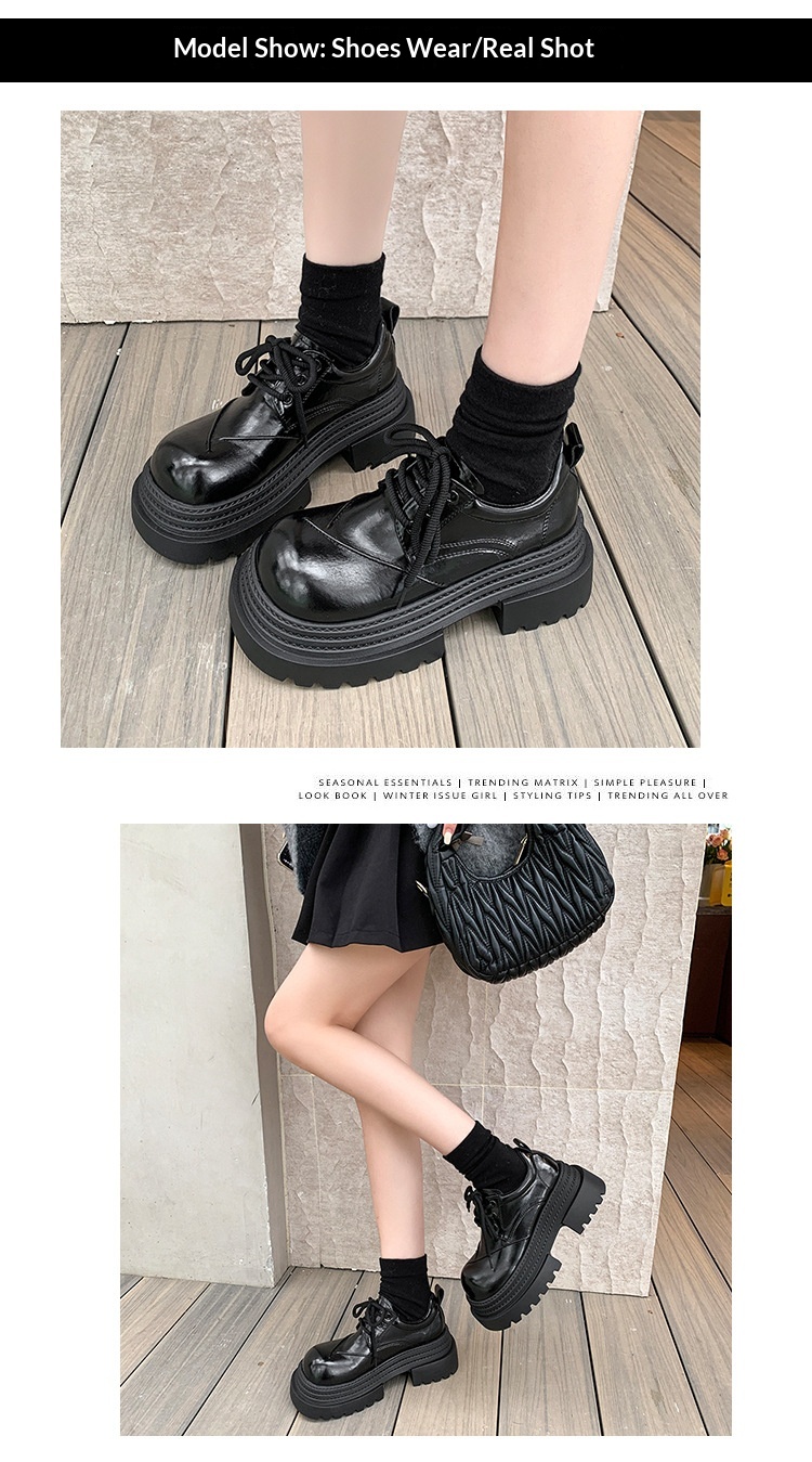 Voyage Damen-Lederschuhe mit dicker Sohle, britische Derby-Schnürschuhe mit großer Zehenpartie, neues Modell Frühjahr 2025, Slipper mit Absatz._voghion.com