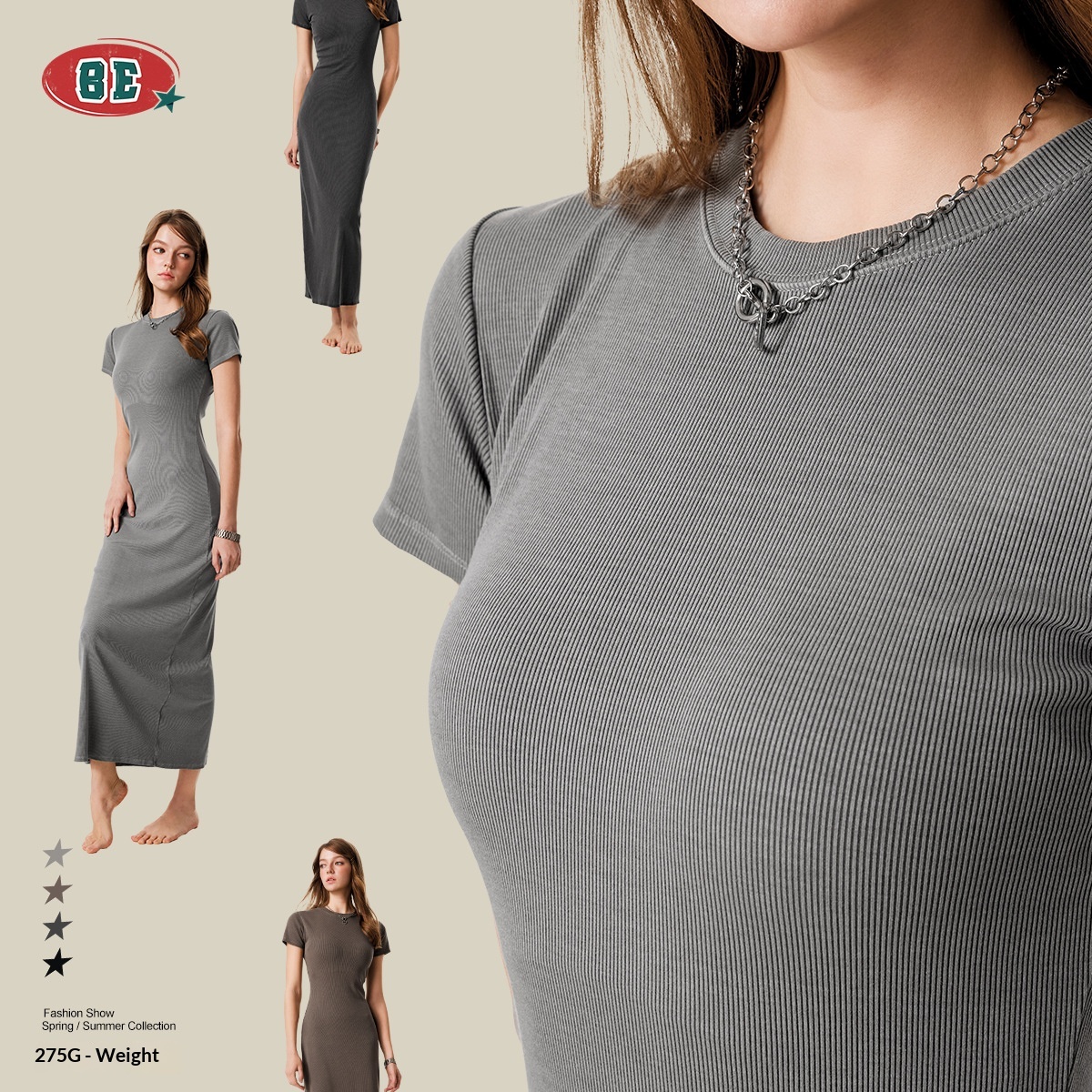 ChicShe ChicShe BE Vêtements Femme Été 2025 Style Européen et Américain Délavé Vintage Manches Courtes Coupe Slim Bodyman Amincissante_voghion.com