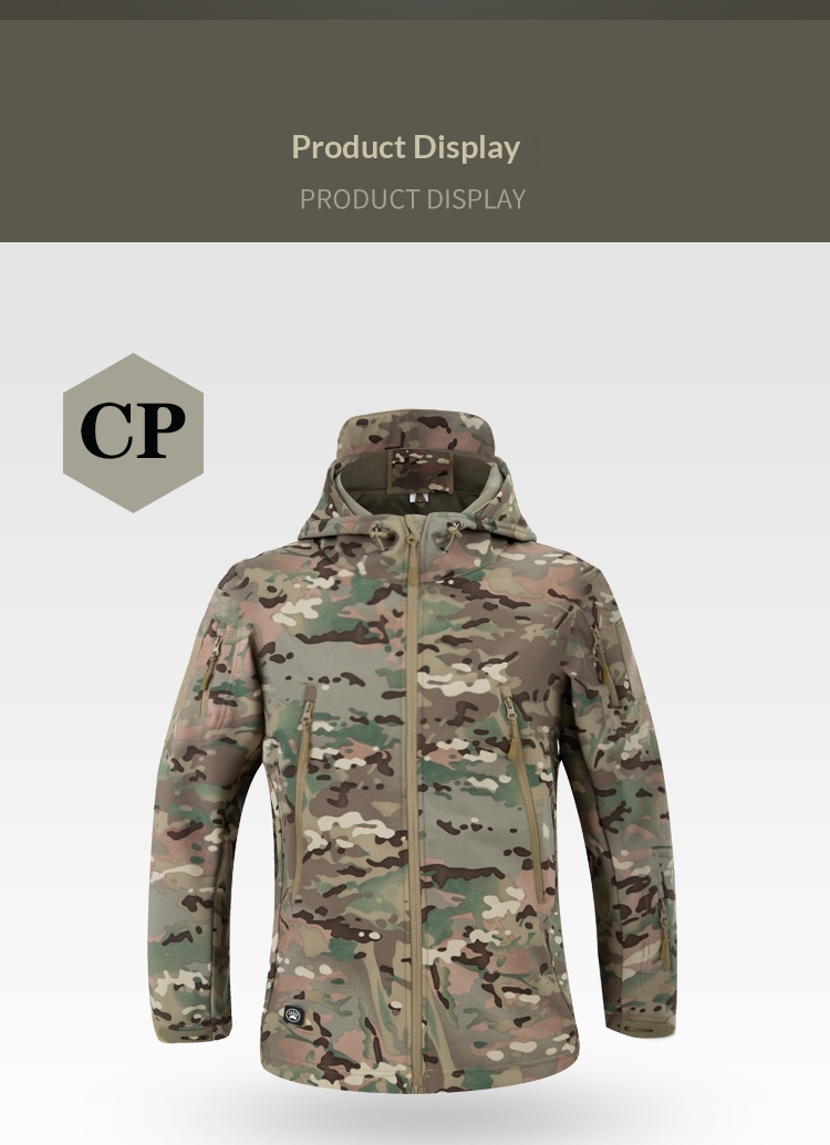 boy Boy Cross-Border Soft Shell Jacket For Men, Windproof, Water-Resistant, Warm Fleece Jacket, Tactical Clothing, Thickened_voghion.com