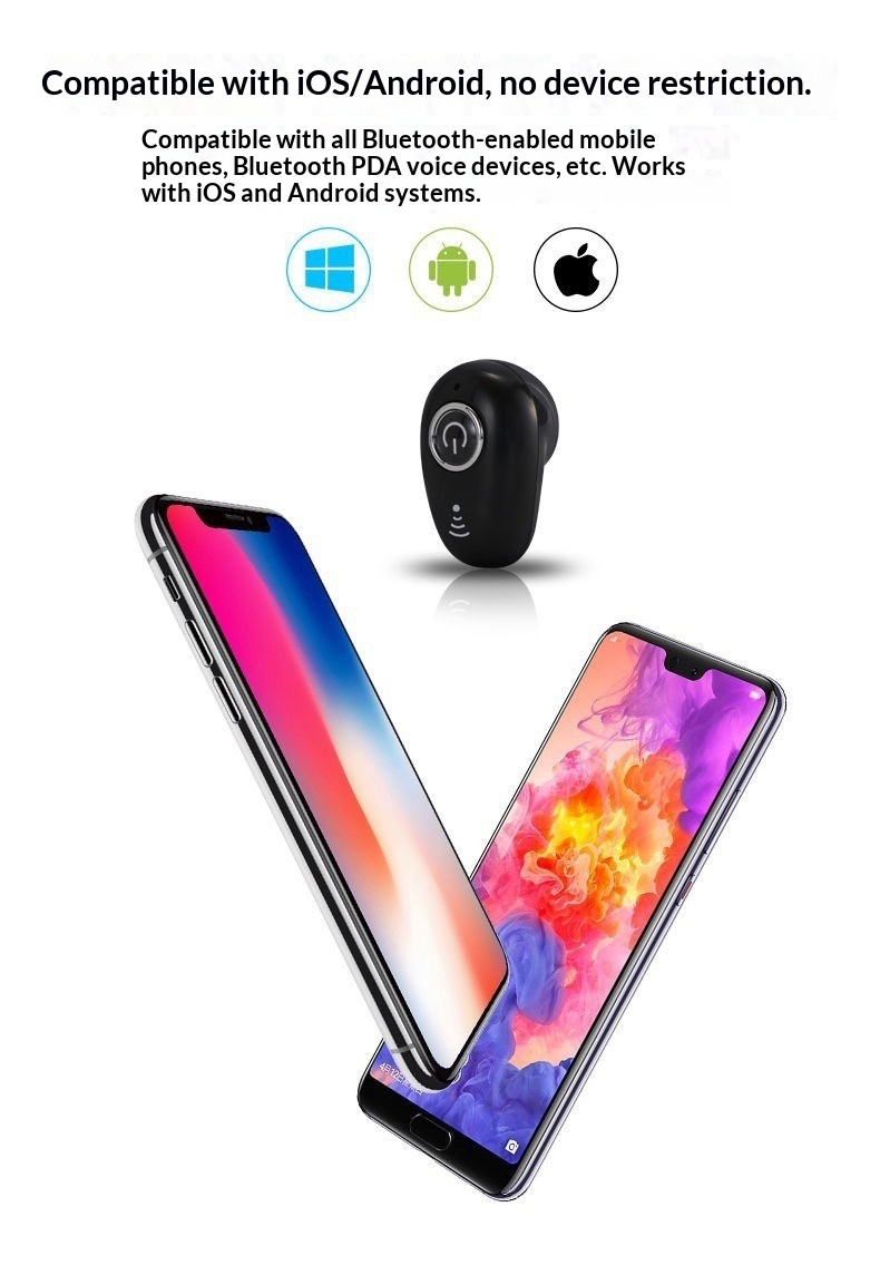 Écouteur Bluetooth ultra-compact et invisible NeoGear Cross-Border Mini S650 sans fil, mono-auriculaire, pour le sport, intelligent et universel_voghion.com