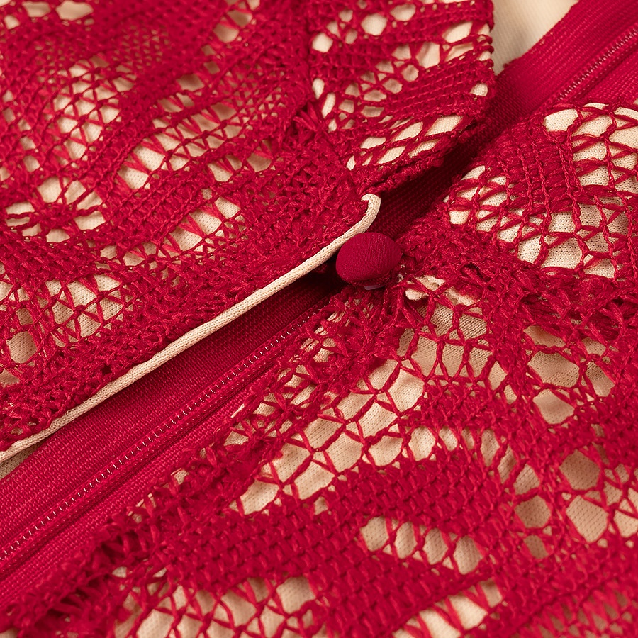 ChicShe ChicShe European And American Sexy Women's Clothing New Long Sleeve Lace Hollow Slim Fit Elegant Hot Girl Bodycon Dress_voghion.com