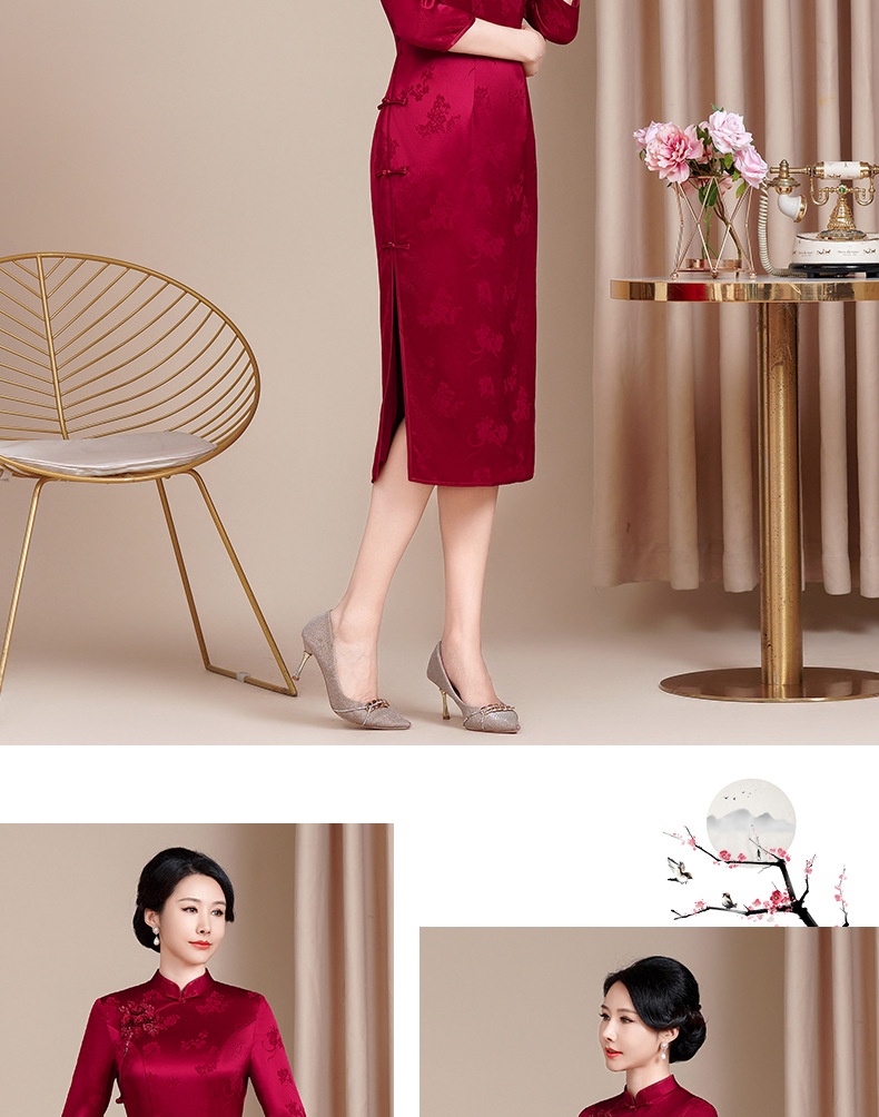 ChicShe ChicShe Herfst Nieuwe Vintage Verbeterde Cheongsam Voor Vrouwen, High-End Gevoel, Outfit voor Middelbare En Oudere Moeders, Oma's_voghion.com