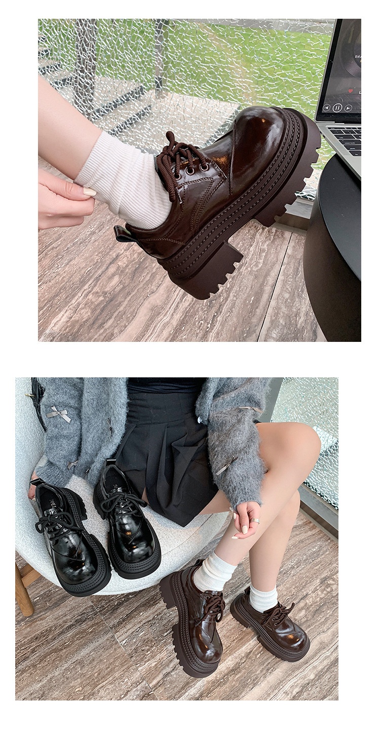 Voyage Damen-Lederschuhe mit dicker Sohle, britische Derby-Schnürschuhe mit großer Zehenpartie, neues Modell Frühjahr 2025, Slipper mit Absatz._voghion.com