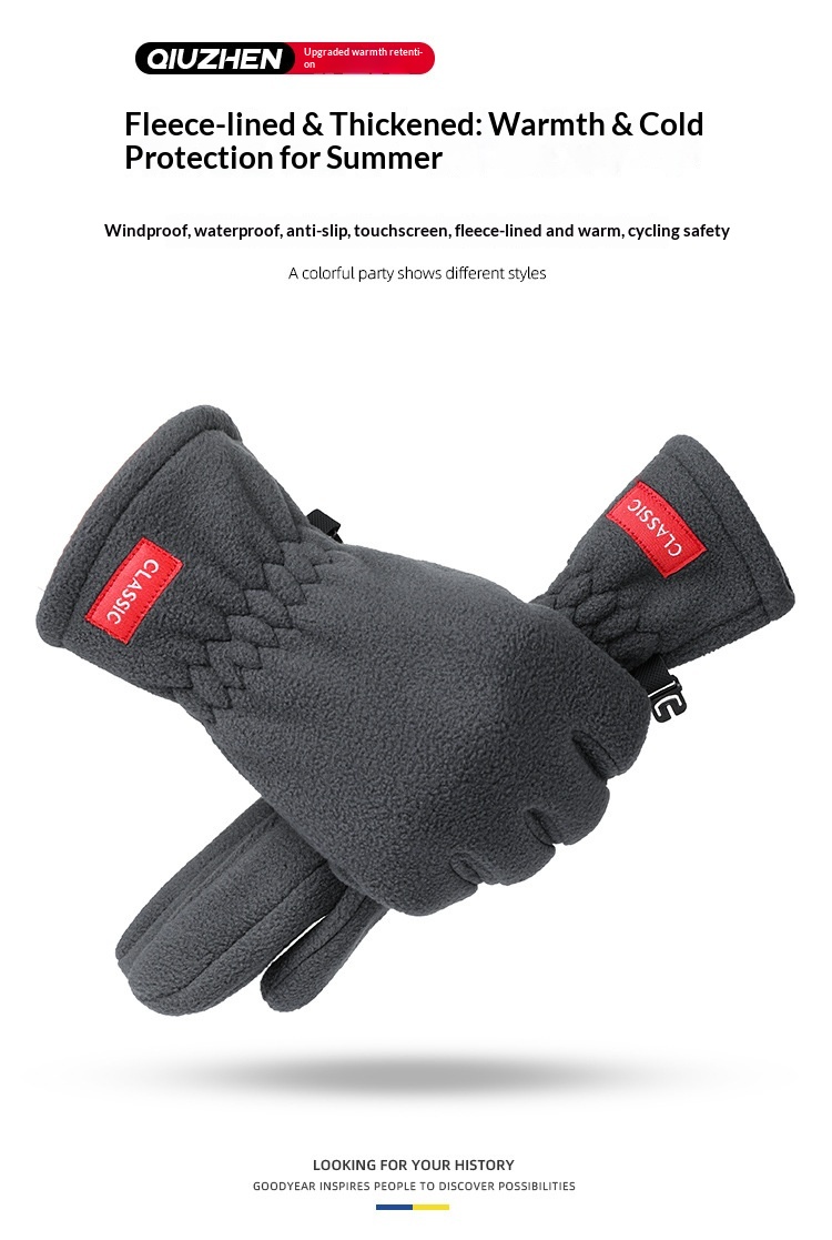 boy Boy Boy Winter Gloves Fleece Lined Thickened Non-Slip Touchscreen Sports Driving Outdoor Cycling Men's Windproof Warm_voghion.com