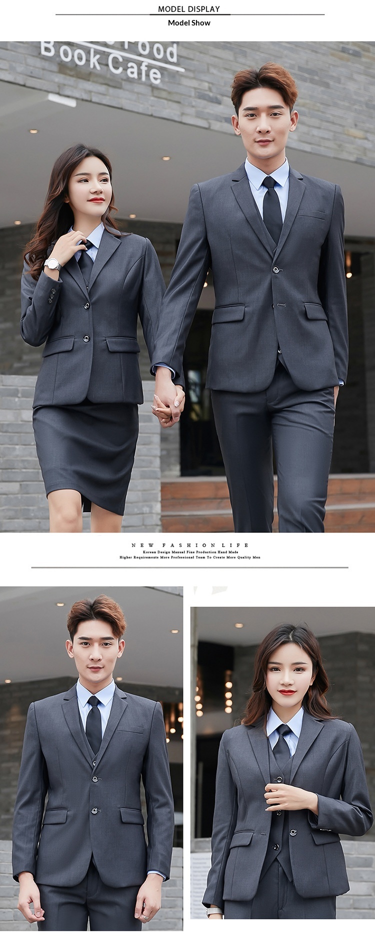 Boy Business Zwart Jasje Heren Commuter Slim Fit Professioneel Formeel Damespak Driedelige Set Groothandel_voghion.com