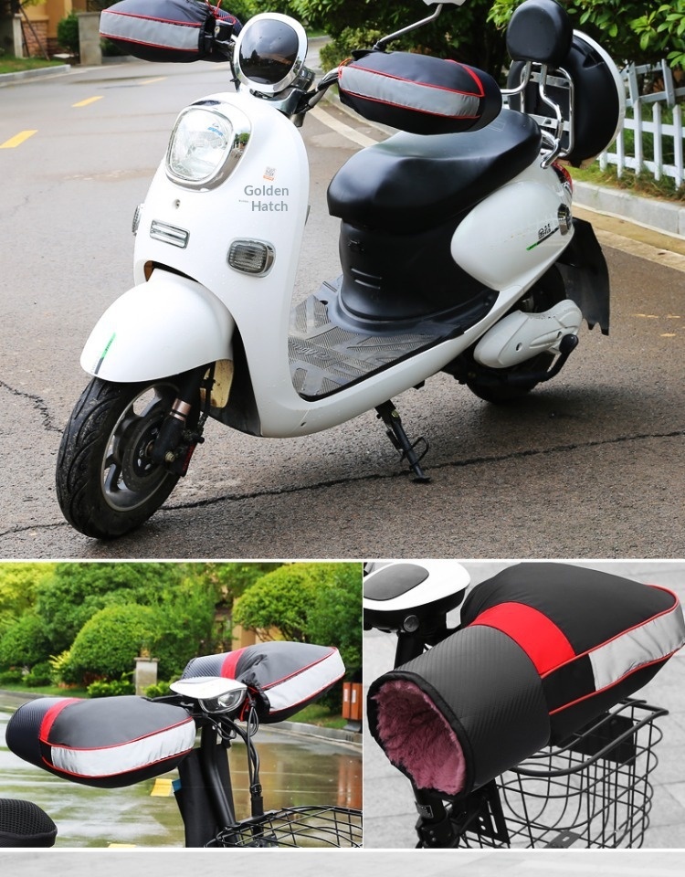 Coprimanubrio antivento caldo per ragazzo, ragazzo, paramani per triciclo, bici elettrica, moto, copertura impermeabile spessa per l'inverno_voghion.com