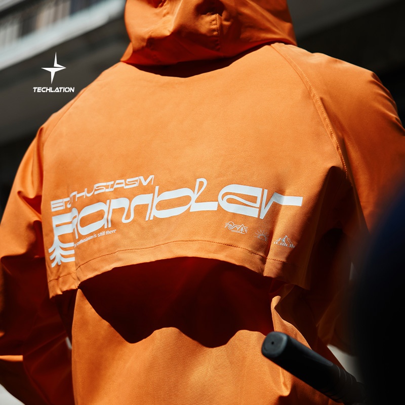 ragazzo Boy Jie Zhan Abbigliamento da uomo | Giacca a vento stampata con foglie larghe Dopamine 2025 Nuova giacca antivento con cerniera primaverile_voghion.com