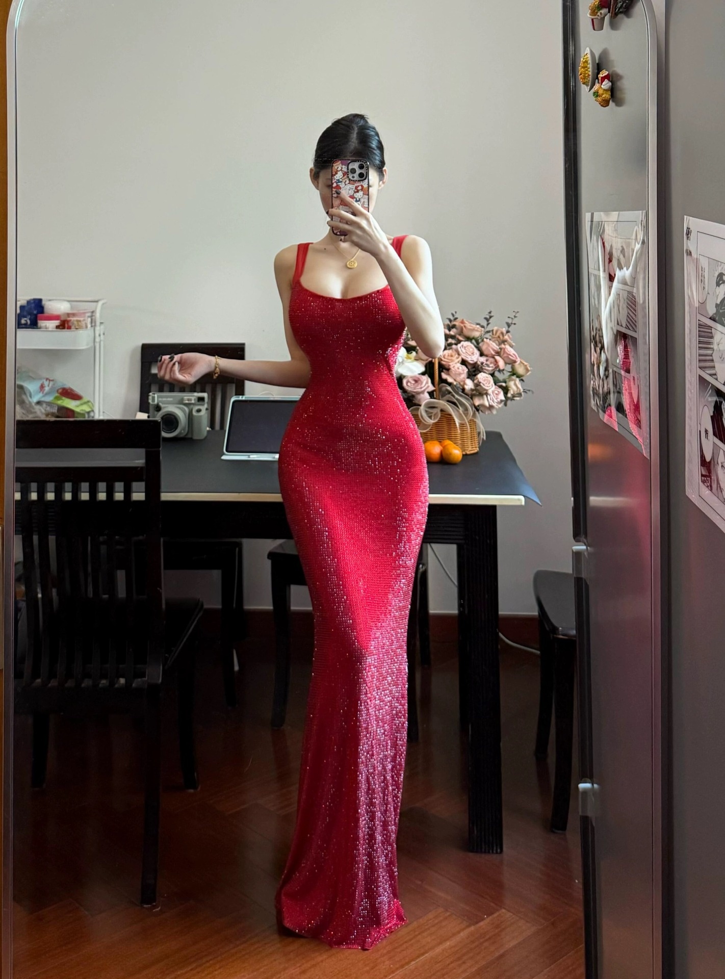 ChicShe ChicShe Robe longue moulante dos nu à bretelles strass style français, idéale pour une soirée élégante et lumineuse. Robe de soirée annuelle._voghion.com