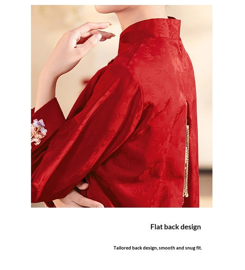 ChicShe ChicShe Rood Bruidspak Voor Toasting, Luxe Verlovingsoutfit, Nieuw Chinees Bruidsschat Showpak, Trouwjurk, Huwelijk_voghion.com