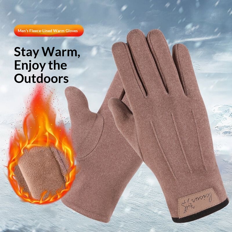 Herrenhandschuhe aus Thermofleece, warm, winddicht, Touchscreen-geeignet, kältebeständig, ideal zum Autofahren, Radfahren, für Herbst und Winter, geeignet für Angler und E-Bikes_voghion.com