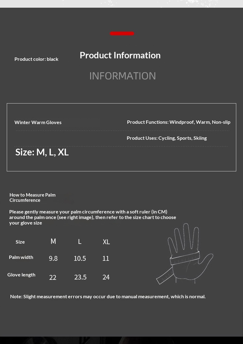 boy Boy Boy Winter Warm Men Full Finger Touch Screen Driving Skiing Waterproof Windproof Coldproof Non-slip Outdoor Riding Gloves_voghion.com