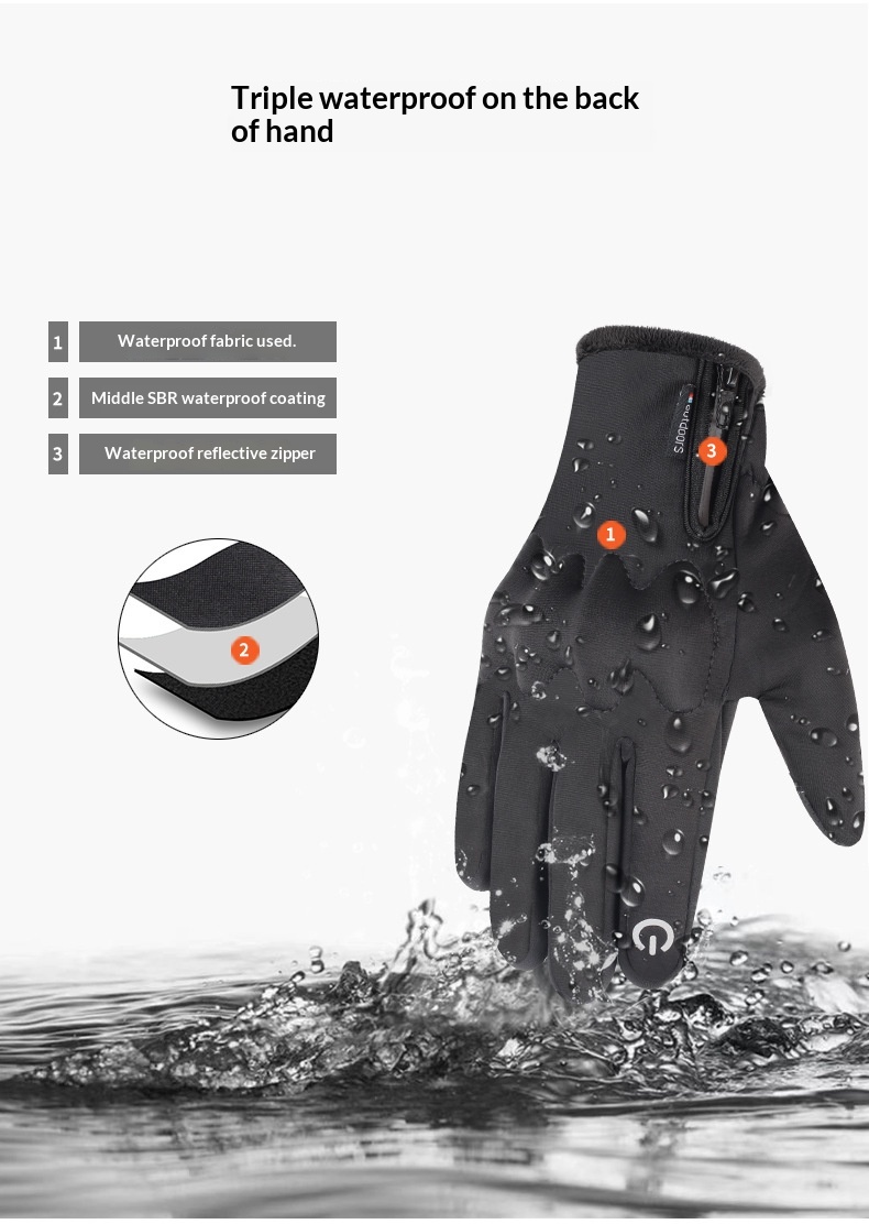 boy Boy Boy Men's Autumn And Winter Fleece-Lined Thickened Cycling Gloves, Cold-Proof, Warm, Touchscreen, Non-Slip, Windproof,_voghion.com