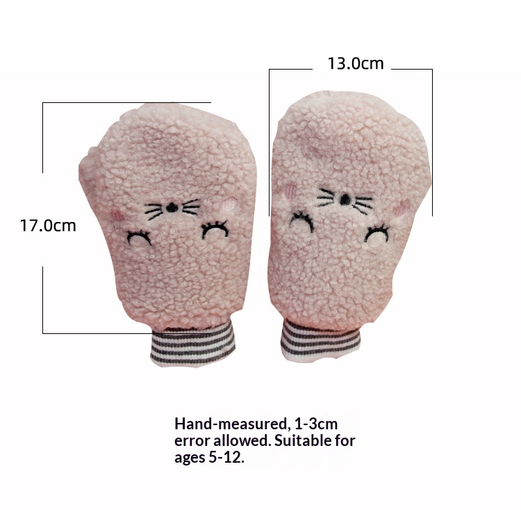 boy Boy Boy 2025 Children's Winter Warm Fleece Gloves With Lanyard Anti-Lost Cartoon Design Unisex Wholesale_voghion.com
