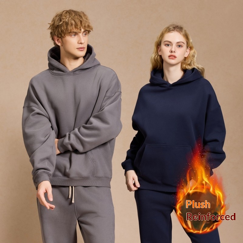 Chłopiec Chłopiec Jesień Zima Nowy Luźny Polar 350G Męska Oversize Gruba Bluza Z Kapturem Modna Marka Męska Bluza_voghion.com