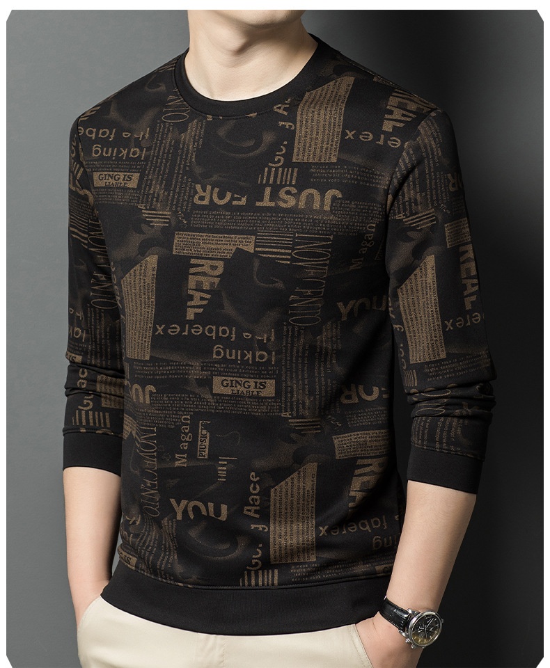 boy Boy Boy 2025 New 300g Men's Crew Neck Sweatshirt Stylish Casual Base Layer For Middle-aged And Young Adults Long Sleeve T-shirt_voghion.com