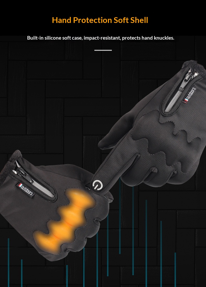 boy Boy Boy Men's Autumn And Winter Fleece-Lined Thickened Cycling Gloves, Cold-Proof, Warm, Touchscreen, Non-Slip, Windproof,_voghion.com