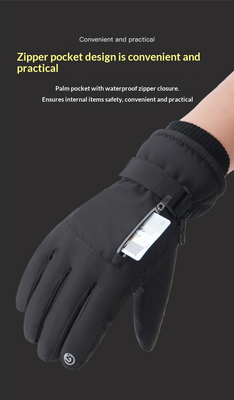 Guanti da sci invernali da uomo Q318 spessi, resistenti al freddo, antiscivolo, idrorepellenti, touchscreen, estesi, caldi_voghion.com