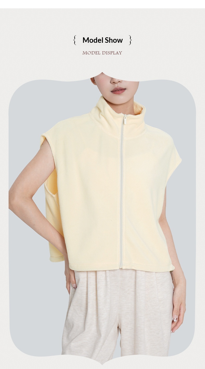 Surge Surge Surge Surge Women's Yoga Clothing Autumn Winter Fitness Jacket Cold-Proof Warm Vest Dance Sports Fleece Cardigan Tank Top_desvips.com