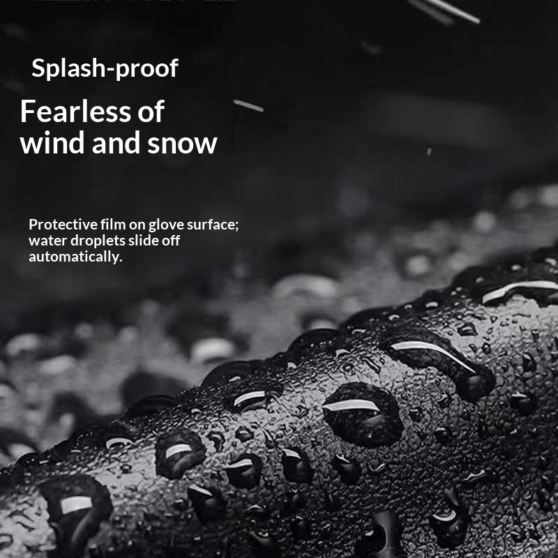 boy Boy Boy Cycling Men Women, Thickened Fleece-Lined, Warm Genuine Leath, Windproof And Watproof, Black Leath Gloves For_voghion.com