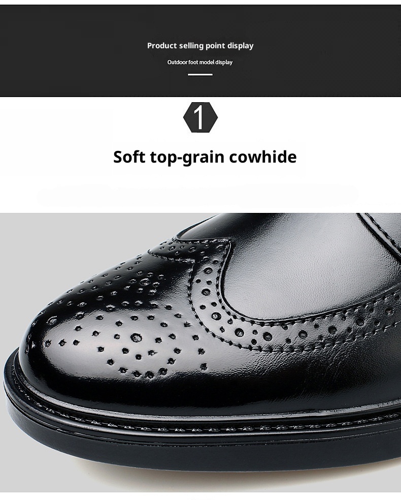 Voyage Herren-Freizeitschuhe aus hochwertigem Rindsleder im britischen Retro-Stil mit poliertem Brogue-Schnitt und geschnitzten Details_voghion.com