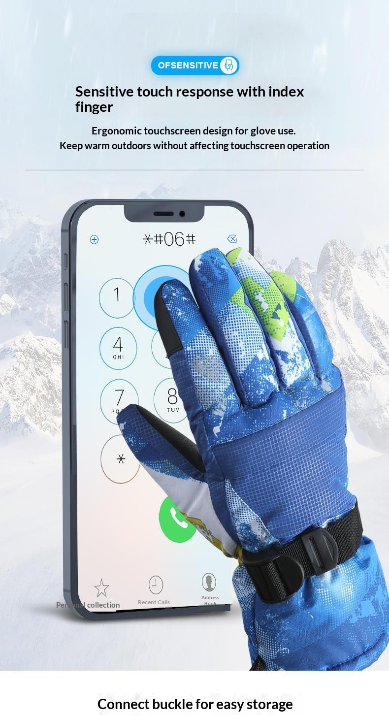 boy Boy Boy Winter Couple Ski Men Outdoor Cycling Waterproof Women Fleece Lined Warm Cold-Proof Five-Finger Touchscreen N07 Gloves_voghion.com