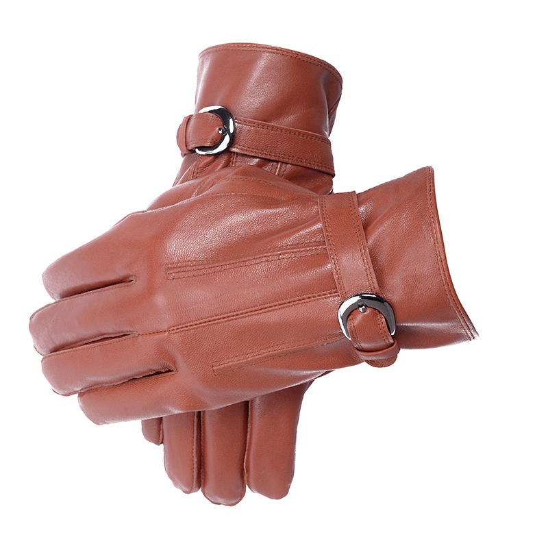 Boy Boy Boy Cross-Border Herren-Reithandschuhe aus echtem Leder, warm, mit Lammfell gefüttert, winddicht und kältebeständig – Hersteller_voghion.com