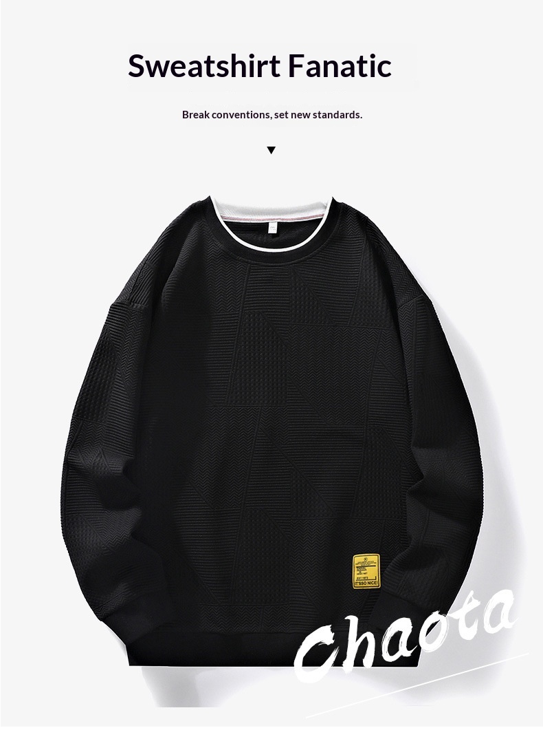 Sweat-shirt décontracté pour homme, collection automne, manches longues, col rond, coupe ajustée, tendance. Disponible en stock._voghion.com